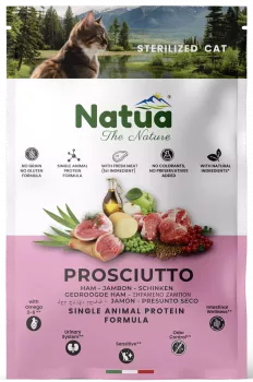 Natua Trockenfutter für Sterilisierte Katzen Schinken 1500 g
