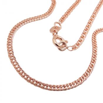 Preview: Armband 2mm Doppelrhombus Zwillingspanzer 9Kt Rotgold 19cm