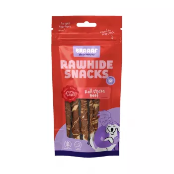 Braaaf Rawhide Roll Sticks Rind & Fisch - 8 St.