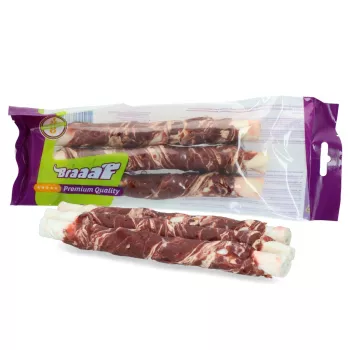 Braaaf Rawhide Twister Lamm & Fisch (3 St.) - 21 cm