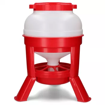 Gaun Geflügel Futterautomat mit Ständer Rot 20 l