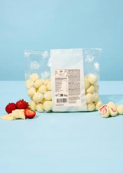Gefriergetrocknete Erdbeeren in weißer Schokolade 1 kg