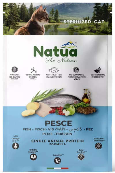 Natua Trockenfutter für Sterilisierte Katzen Fisch  1500 g