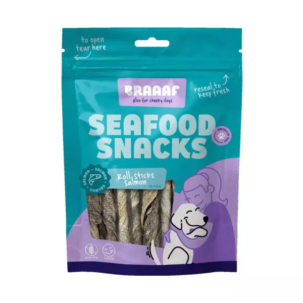 Braaaf Seafood Lachs Roll Sticks - 12 cm