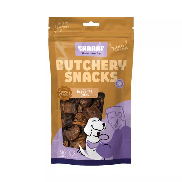 Braaaf Butchery Snacks Rinderlung Würfel 85 g