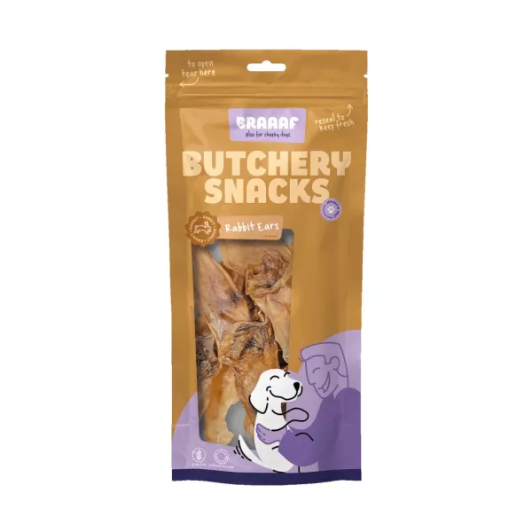 Braaaf Butchery Snacks Kaninchenohren 80 g