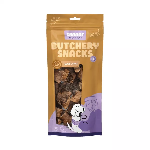 Braaaf Butchery Snacks Lammlungen 85 g