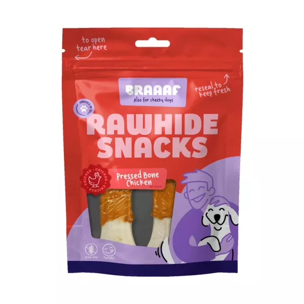Braaaf Rawhide Pressed Bone Huhn - 12,5 cm