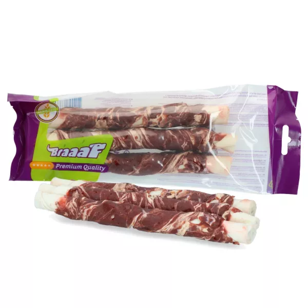 Braaaf Rawhide Twister Lamm & Fisch (3 St.) - 21 cm