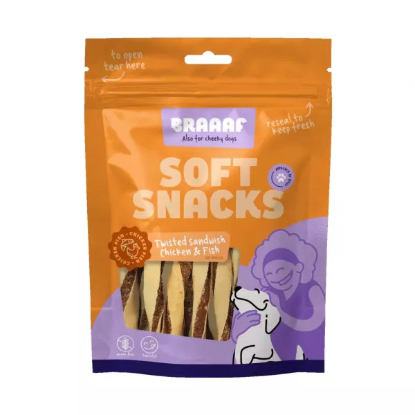 Braaaf Soft Snack Gedrehte Sandwich - Huhn & Fisch