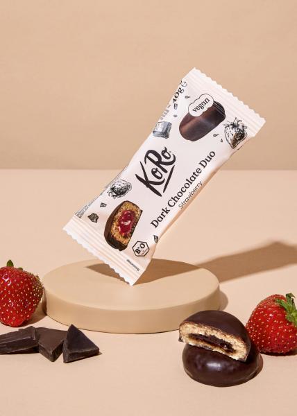 Bio Dark Chocolate Duo Strawberry 2 x 20 g